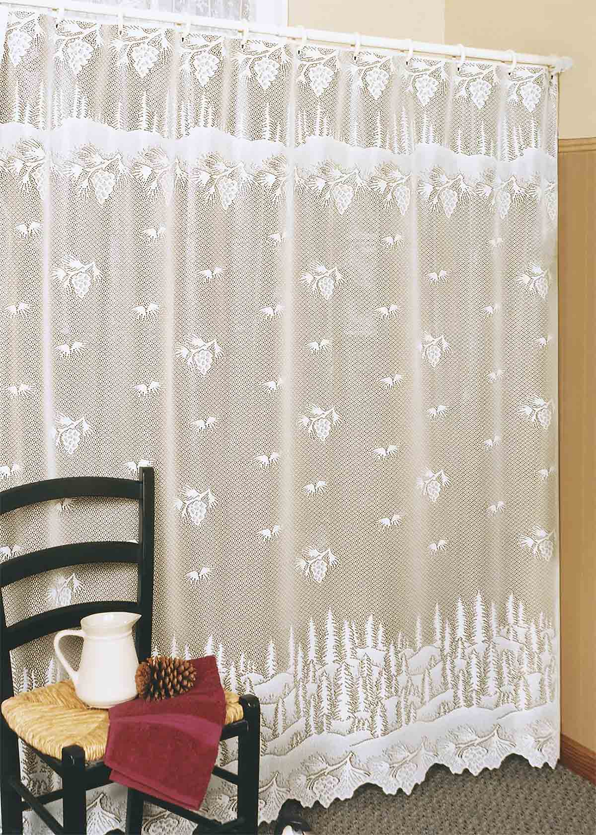 Lace Shower Curtain Pine Cone Heritage Olde Worlde Pinecone Shower Curtains