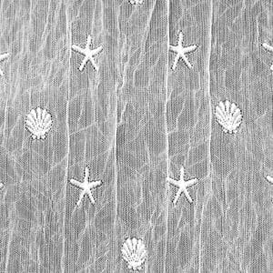 Sand Shell Lace Curtain Closeup Design